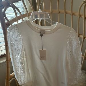 a new day White Lace Sleeve Blouse